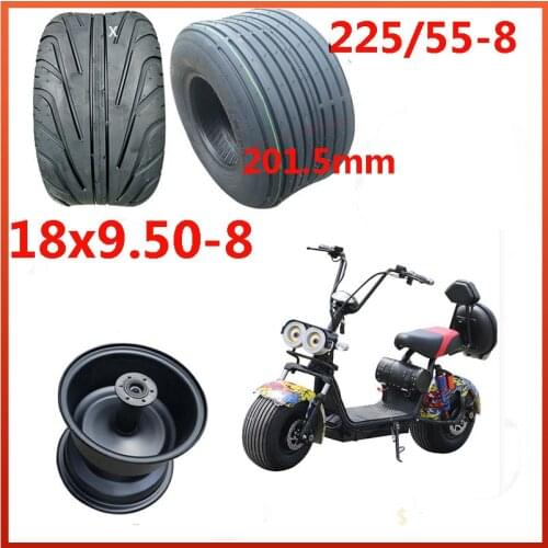 225/55-8 tires with wheels 18x9.50-8 front or rear 8 inch 4PR vacuum tires for electric scooter for Harley China bicycles