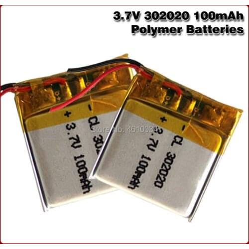 3.7V 100mAh Lithium Polymer Battery li ion cell 302020 For headphones bluetooth earphone bluetooth speaker smart DIY