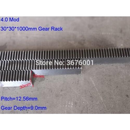 4M 4.0 Mod 30*30*1000 mm Mold Spur Gear Rack Precision CNC Rack Straight teeth Toothed rack