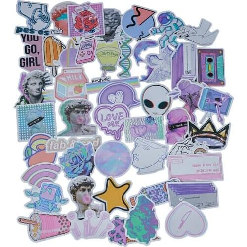 50 PCS Source wind wave PVC Waterproof Stickers for Laptop Skateboard Luggage Decor Home Toy Laptop Stickers