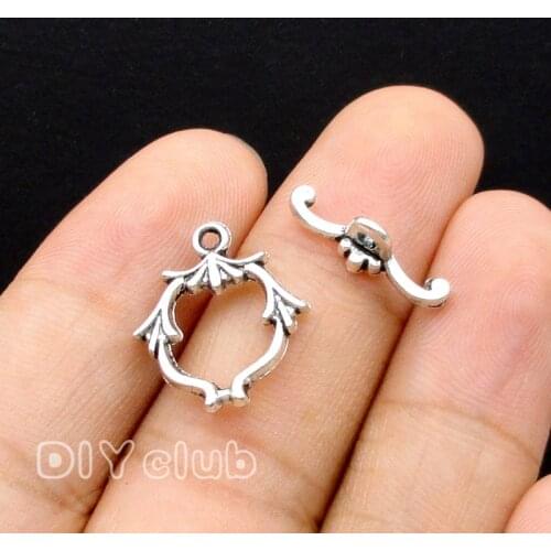 60Sets--Antique Silver Toggle Clasp Sets