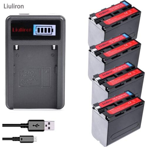 4x bateria NP-F970 NP F970 NP-F960 NP F960 F970 Battery + LCD faster Dual USB Charger for SONY F960 F550 F970 F570 CCD-RV100