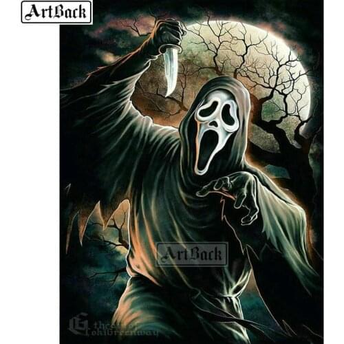 5d diy diamond painting skull horror icon diamond mosaic full square / round drill death sticker halloween home decoration