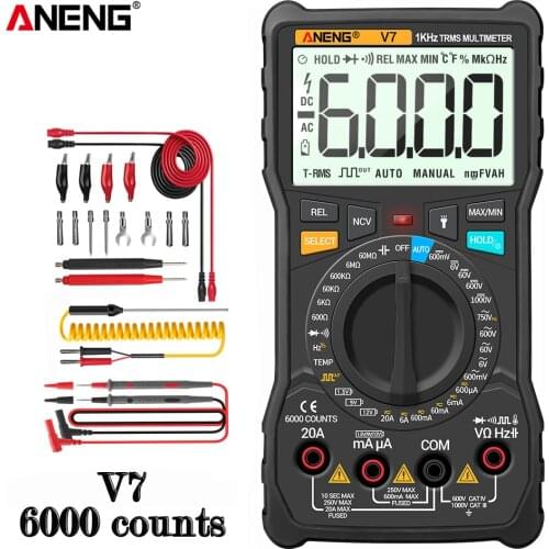 ANENG V7 Digital Multimeter 6000 Counts Avometer Transistor Capacitor Tester Multimetro Digital Profissional Lcr Meter Multimetr