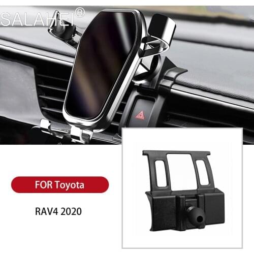 New GPS Car Phone Holder Mobile Phone Holder Stand For Toyota RAV4 2019 2020 Air Vent Mount Cell Phone Support Phone Stand