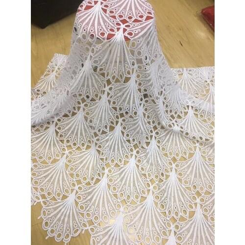 White lace fabrics 2019 high quality lace latest embroidery guipure lace tissu nigerian milk slik mesh lace fabrics 5yards
