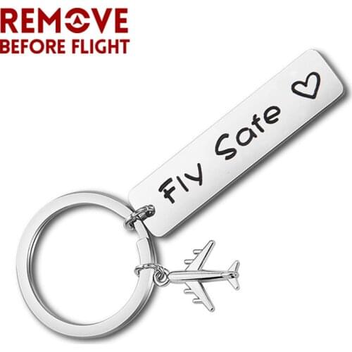 Drive Safe Fly Safe Keyring Plane Keychain Couples Men Boyfriend Gift Pilot Flight Key Chain Christmas Gifts Dropshipping