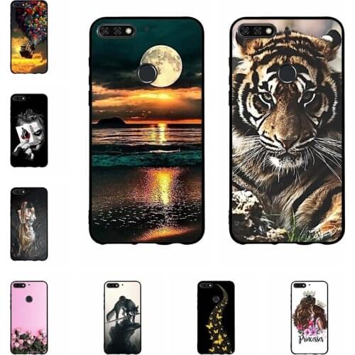 Case For Huawei Y7 Prime 2018 Y7 2018 Y7 Pro 2018 5.99" Case Cover Soft Silicon thin TPU Back Shell Cover For honor 7c Phone Bag