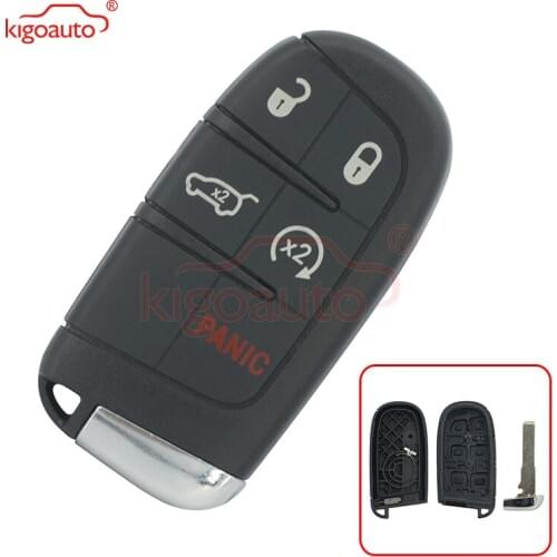 Kigoauto M3N-40821302 Smart key shell cover 5 button for Chrysler 300 Dodge Charger Dart 2011 2012 2013 2014 replacement case