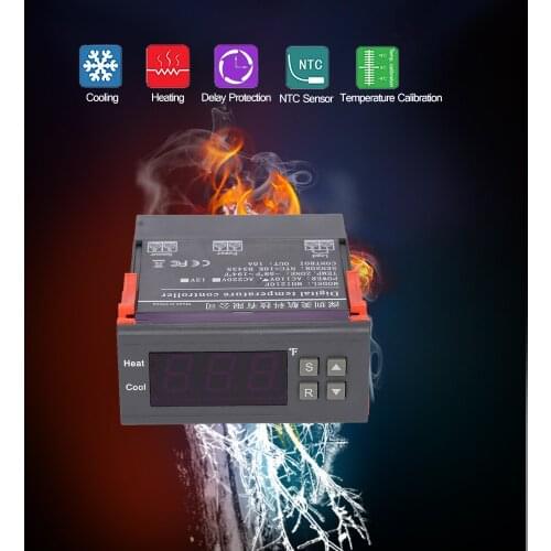 10A 110V with Sensor Digital Temperature Controller Thermocouple -58~194 Fahrenheit