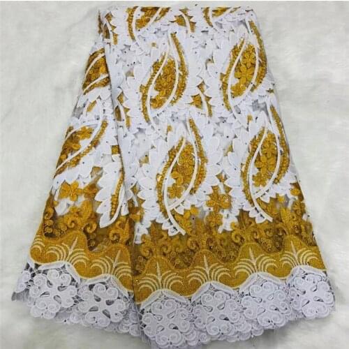 French Lace Fabric With Stones african tulle lace Embroidery net lace for wedding party dress 5 yards