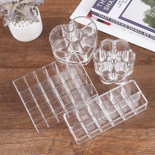 Hot Transparent Lip Gross Storage Box Plastic Lipstick Organizer Large Capacity Makeup Organizer Cosmetic Lipstick Holder