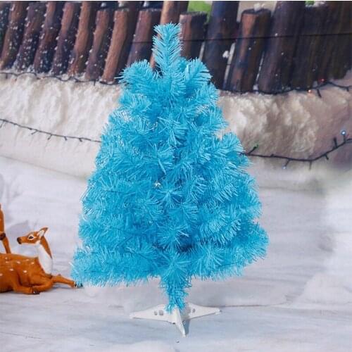 60CM Artificial Christmas Tree Includes Stand Blue Tinsel 24Inch for Small Spaces Apartment Fireplace Party Xmas Decor Hot Sell