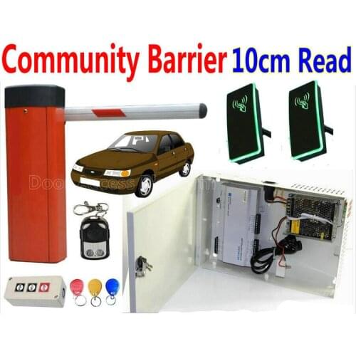 Residential communitys Car Parking Barrier gate kit for Single door channel Entry+Exit Driver need Swipe card 0- 10 cm reading