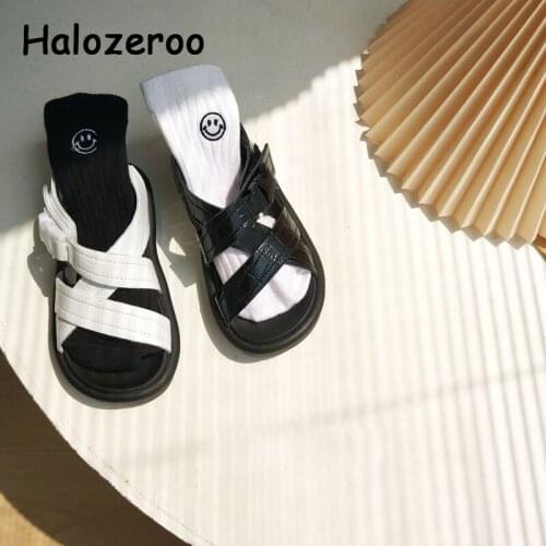 Summer Kids Beach Sandals Children Brand Black Shoes Baby Girls Casual Sandals Soft Leather Shoes Boys Fashion Sandals New 2021