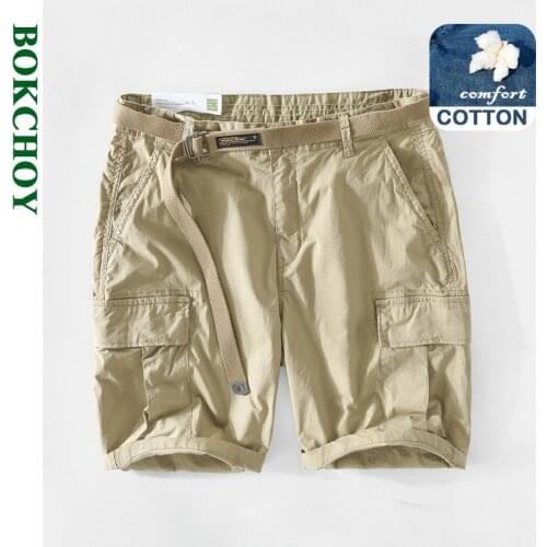 2021 New Summer Mens Cargo Shorts Cotton Pocket Casual Five-point Pants GA-T119