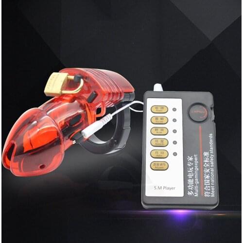Manyjoy Male Penis Ring Chastity Dick Cage Electric Shock Sex Cock Cage With Electric Shock Host Medical Themed Adult Sex Toys