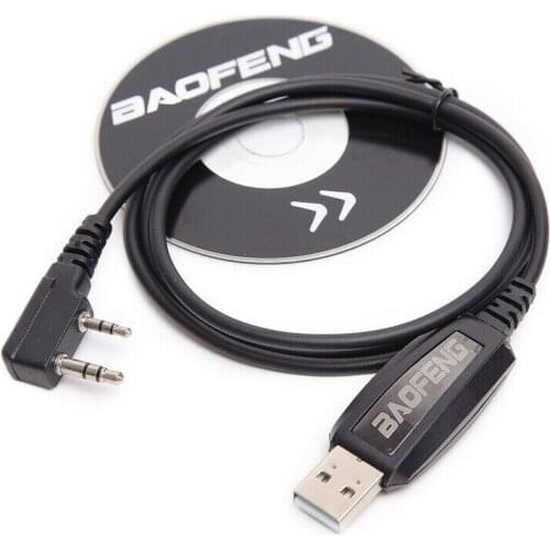 New 2 Pin K Port USB Baofeng Programming Cable With CD Driver for UV-5R BF-888S UV-82 GT-3 UV 5R CB Radio Walkie Talkie