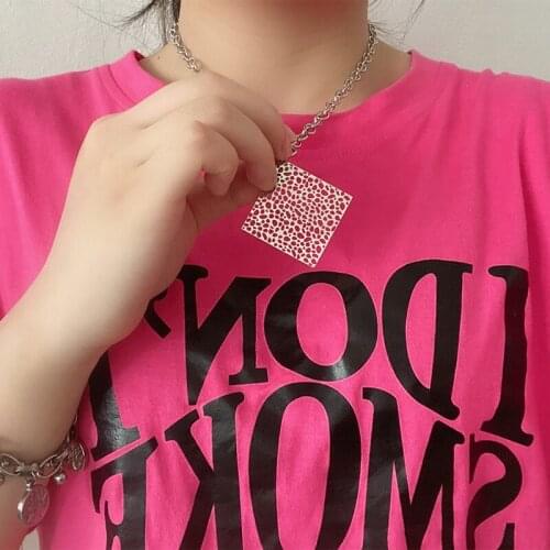 Stainless steel irregular pattern custom pattern European and American hip-hop trend men and women pendant necklace