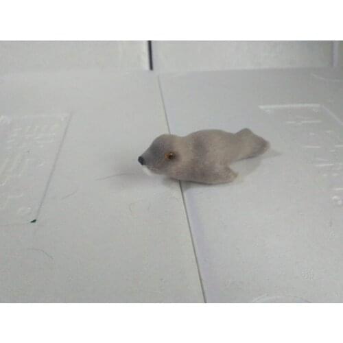10x5cm seal model polyethylene&furs gray seal manual handicraft ornament home decoration gift a2168