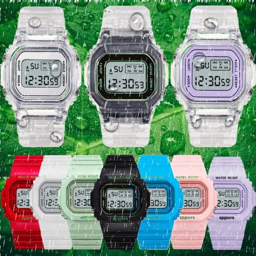 Transparent Digital Watch Square Women Watches Sports Electronic Wrist Clock Watch Reloj Mujer Clocks Dropshipping