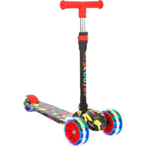 New Pattern Kids Scooter With 3Wheels in kick Foot Scooters Flash Folding Meter Car Child Ride on Toys for Girls