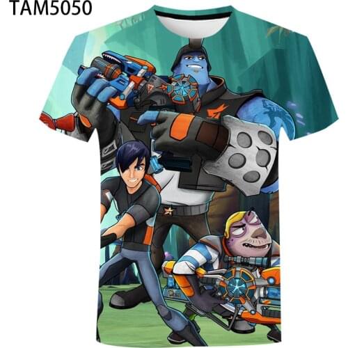 Slugterra Summer Mens /Womens Short Sleeve T-Shirt 3D Cartoon Anime Printing Boys /girls Street Trend Childrens Cute Top