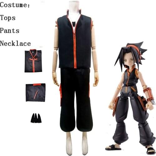 Anime Shaman King The Super Star Yoh Asakura Cosplay Costume Outfits School Uniform Halloween Carnival Party Suit For Men Boy