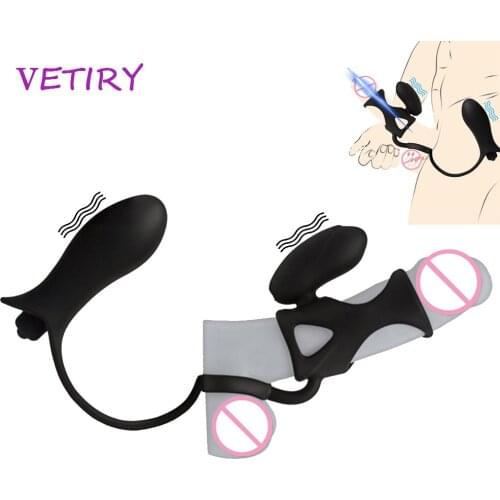 Penis Vibrator Sex Toys for Couples Vibrating Ring Penis Erection Clitoris Stimulator Butt plug Erotic Adult Sex Toys For Men