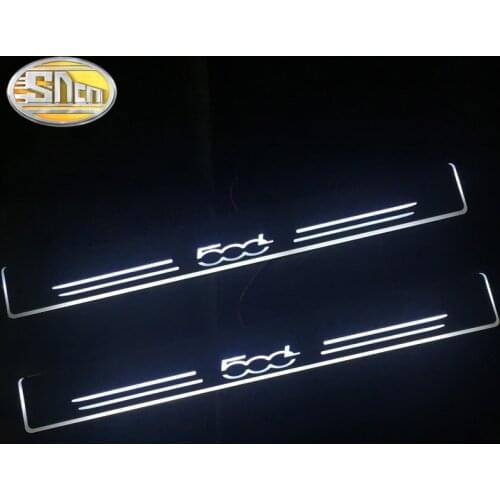 4PCS Waterproof Acrylic Moving LED Welcome Pedal Car Scuff Plate Pedal Door Sill Pathway Light For Fiat 500L 500 L 2013 - 2019