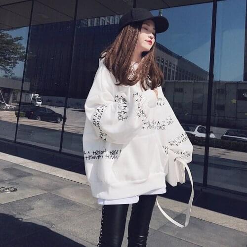 Womens Hoodies Sweatshirt Fashion Streetwear Loose Pullover Sweatshirts Letter Print Hip Hop High Quality HH116