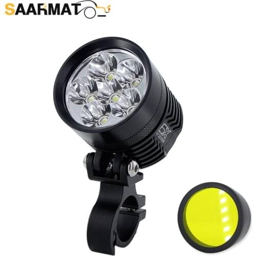 1×Double color led motorcycle headlight DRL Phare Scooter Phares Anti-Brouillard Spotlight Moto ATV Travail Spot Light Head lamp