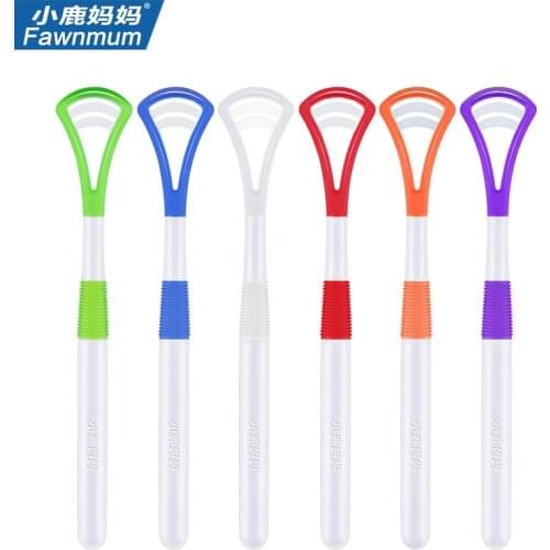 Oral Care Tongue Cleaner 1 Piece Tongue Scraper Oral Hygiene Toothbrush Tongue 6 Colors Fresh Breath Brush Tools