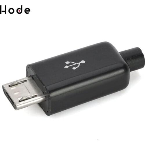 10 pcs/lot USB Male 5 Pin DIY Micro USB Connector Plastic Shell Jack Tail Sockect Mini Plug Terminals