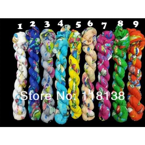 20pcs/lot Spring Flower Butterfly Print Scarf Shawl Wrap 160*50cm , Free Shipping