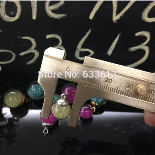 2016 New arrival ping 20sets per lot 10mm glass globe with 3mm hole and 8mm cap jewelry findings set Glass bottle vial pendants