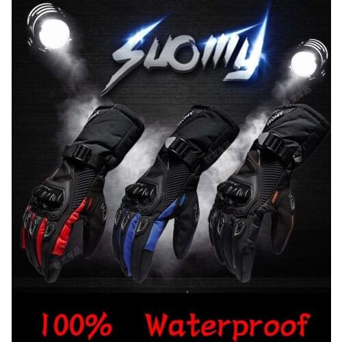 2021Suomy Winter Warm Motorcycle Gloves 100% Waterproof Windproof Guantes Moto Luvas Touch Screen Motosiklet Eldiveni