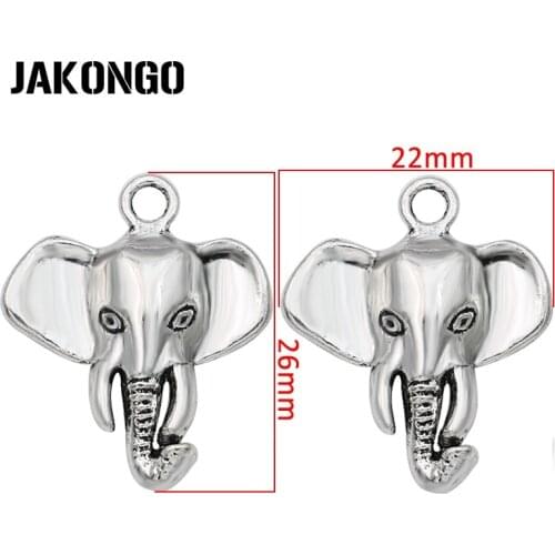 30pcs Antique Silver Plated Elephant Charm Pendants for Bracelet Jewelry Making Accessories DIY Craft 26x22mm