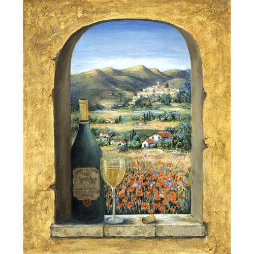 Abstract art oil paintings wine bottle fruits modern artworks for Kitchen dinning living room Hand painted on canvas wall decor