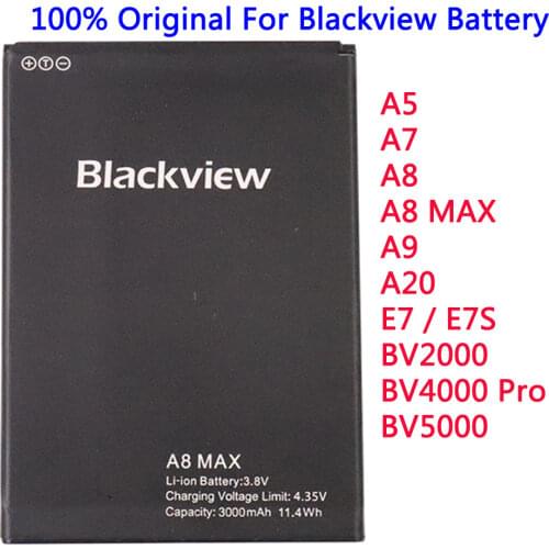 New 100% Original For Blackview Battery For Blackview A5 A7 A8 A8 MAX A9 A20 E7 / E7S BV2000 BV4000 Pro BV5000 batteries