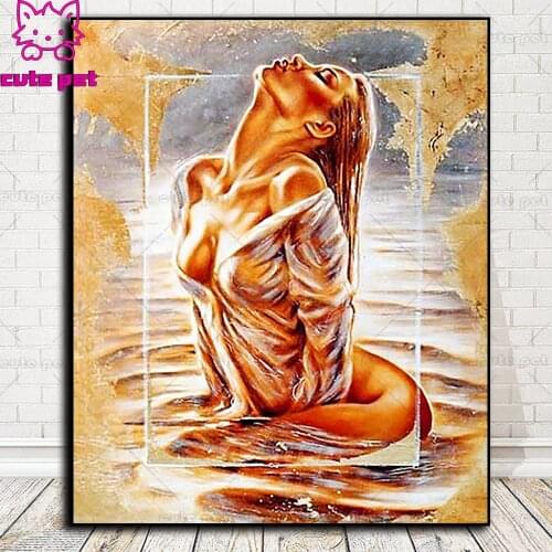 Diamond painting Beautiful woman in water full square 5D diamond embroidery sale diamond mosaic picture rhinestone decor puzzle