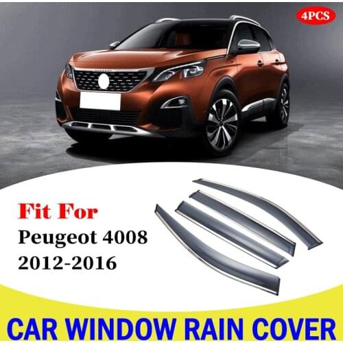 Car Window Sun Rain Shade Visors Shield Shelter Protector Cover Frame Window Rain Cover Accessories For Peugeot 4008 2012-2016