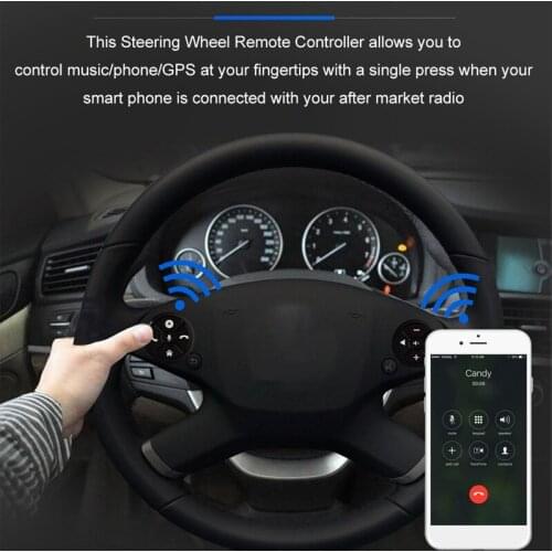 Car Steering Wheel Controller,Universal Multifunction Steering Wheel Radio Remote Control Buttons USB Rechargeable