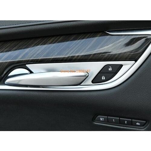 Car Styling protection armrest handrail trim ABS silver door inner built handle bowl hoods 4pcs for Cadillac XT5 2017 2018 2019