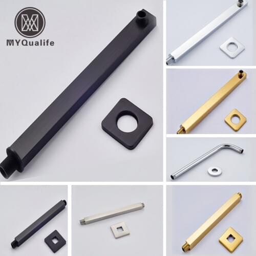 Free Shipping Multi-style Wall Mount Ceiling Mount Shower Arm Shower Holder Brass Square Round Shower Head Pipe