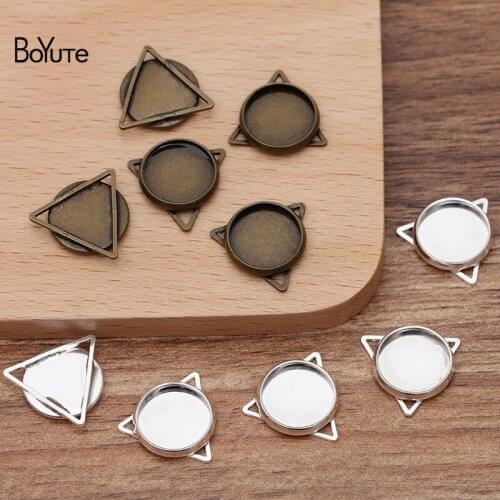 BoYuTe Custom Made (200 Pieces/Lot) 12MM Cabochon Base Welding 17MM Triangle Diy Handmade Jewelry Materials
