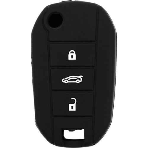 3 Button Car Key Case Quality Silicone Cover Fob Rubber Skin Protect Case for Peugeot Citroen C4L 508 5008 Keychain