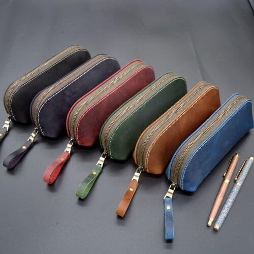Layer Lather Pen Case Crazy Horse Leather Pen Box , Pencil Bag, Pen Bag