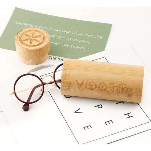 Logo Custom Cylindrical Wooden Sunglasses Box Bamboo Wood Cheap Packaging Box Sun Glasses Case Box
