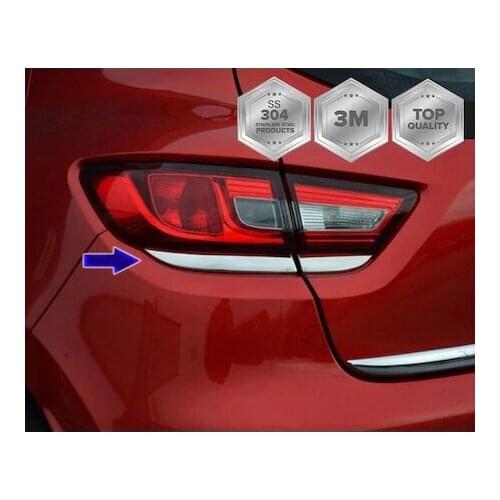 For Clio 4 1 Set 4 Pcs Rear Left Right Tail Light Bottom Cover Stainless Steel Chrome Accessories Clio IV 4 HB 5 Door 2012-2019